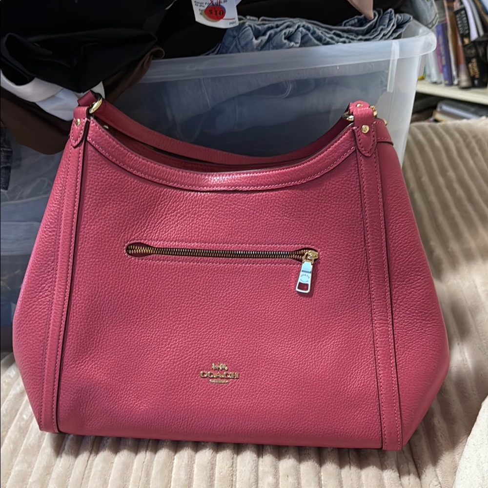 NWOT Coach Fuchsia Leather Kristy Shoulder Bag - Strawberry Haze - Picture 5 of 5